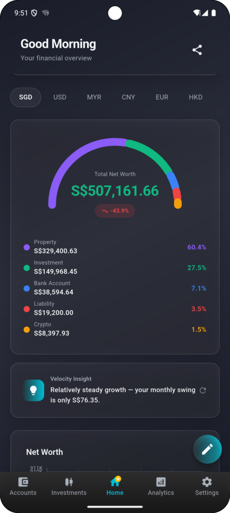 MyLui - track net worth across multi-currency