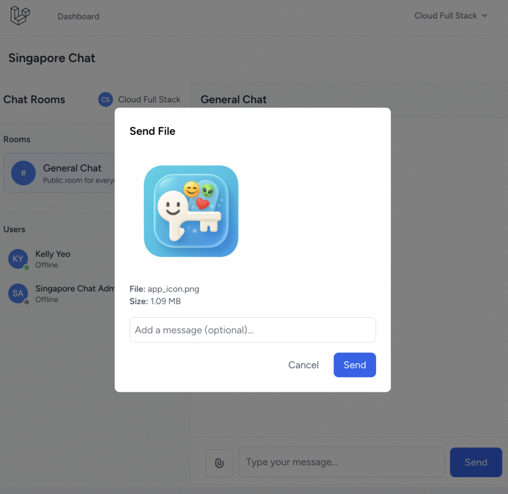 Real-Time Chat App Laravel with File Upload